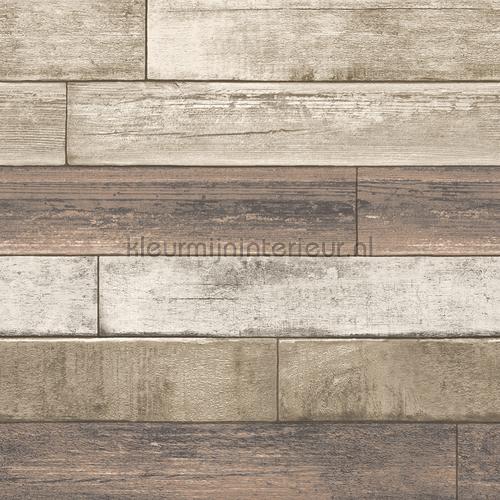 Horizontal wood soft brown wallcovering FD22347 Reclaimed Dutch Wallcoverings