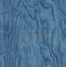 Grote houtnerf structuur blauw behang 2540-24041 Restored Dutch Wallcoverings