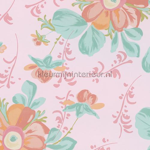 Pastel bloem roze behang 359045 Rice Eijffinger