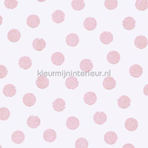 Roze glitter stippen behang 359061 Rice Eijffinger