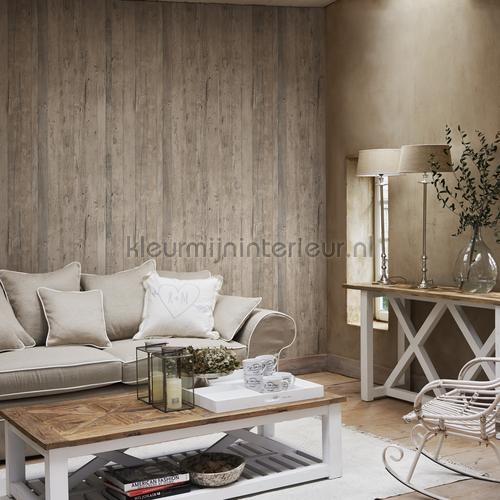 Driftwood vergrijsd bruin behang 18291 Interieurvoorbeelden behang BN Wallcoverings