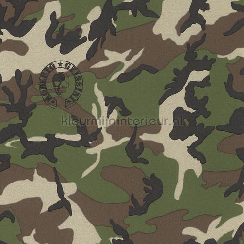 Camouflage leger behang 492477 Camouflage - Leger Rasch