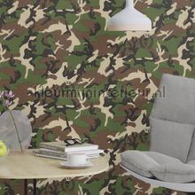 Camouflage leger behang 492477 Camouflage - Leger Rasch