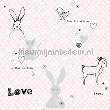 Sweet love roze behang OZ 3252 Interieurvoorbeelden behang Onszelf