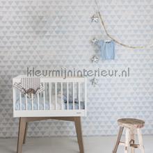 Driehoekjes licht blauw papel de parede OZ 3274 sale wallcovering Onszelf