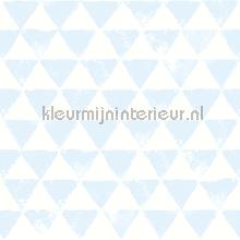 Driehoekjes licht blauw papel de parede OZ 3274 sale wallcovering Onszelf