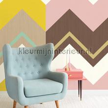 Crisscross pink papier murales Eijffinger Stripes Plus 377202