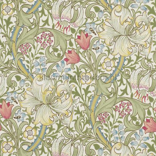 golden lily green red tapet 216460 The Craftsman Wallpapers Morris and Co