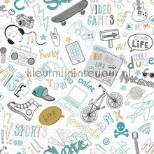 Kinderschrift met fijn glitter wallcovering Behang Expresse Thomas we66221