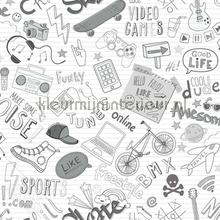 Kinderschrift met glittereffect wallcovering Behang Expresse Thomas we66223