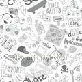 Kinderschrift met glittereffect papel pintado we66223 Thomas Behang expresse