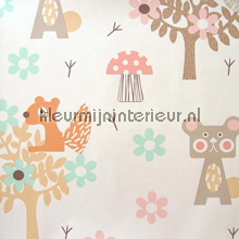 Animaux de la foret pastel carta da parati 354030 Tout Petit Eijffinger