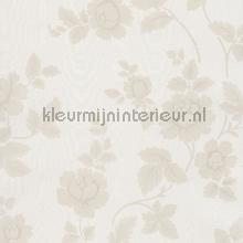 Bloemen op moire wallcovering Eijffinger Vintage- Old wallpaper 