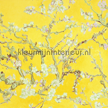 Almond Blossom yellow behang BN Wallcoverings Zoom 
