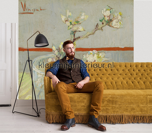 Bloeiend amandeltakje in een glas fotomurali 30549 Van Gogh BN Wallcoverings