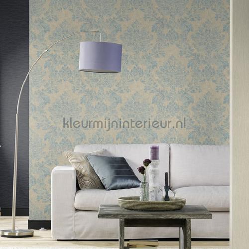 Luxe fijne gestreepte structuur behang 806540 Interieurvoorbeelden behang Rasch