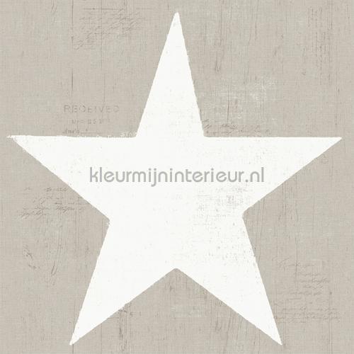 Grote witte vintage ster papel pintado 17324 estrellas Dutch Wallcoverings