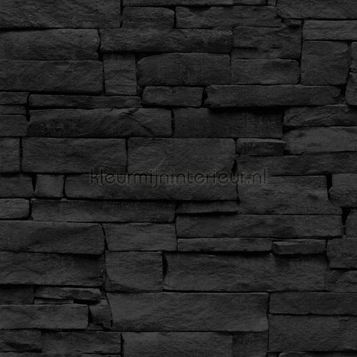 Vintage stones black behang 17328 Dutch Wallcoverings