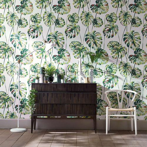 Kelapa Emerald-Zest behang 111753 Interieurvoorbeelden behang Harlequin