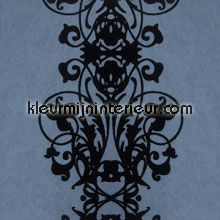 Barok streep velours blauw behang Eijffinger behang 