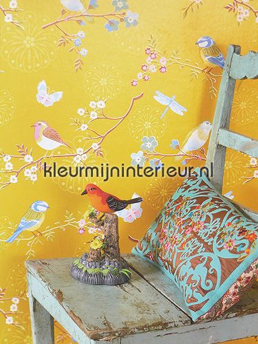 pip early bird ochre gold behang 386014 PiP Wallpaper Eijffinger