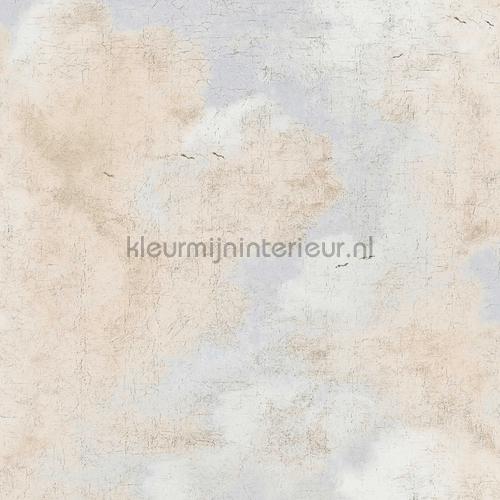 cloudy skys craquele wallcovering Cottage Kleurmijninterieur