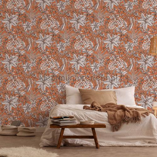 fern and leaves wallcovering Wallpaper room set photo's Kleurmijninterieur