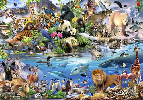 Animals all over the world photomural Animals Kleurmijninterieur Animals all over the world photomural Animals Kleurmijninterieur