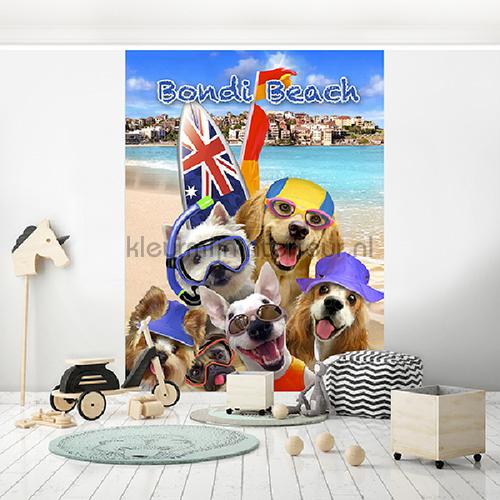 Dogs at bondi beach fotomurali ragazze Kleurmijninterieur