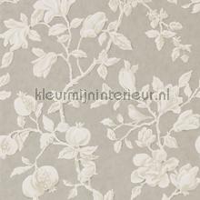 Magnolia and pomegranate Silver/Linen wallcovering Sanderson Vintage- Old wallpaper 