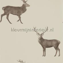 Evesham deer Birch papel pintado Sanderson urbano 