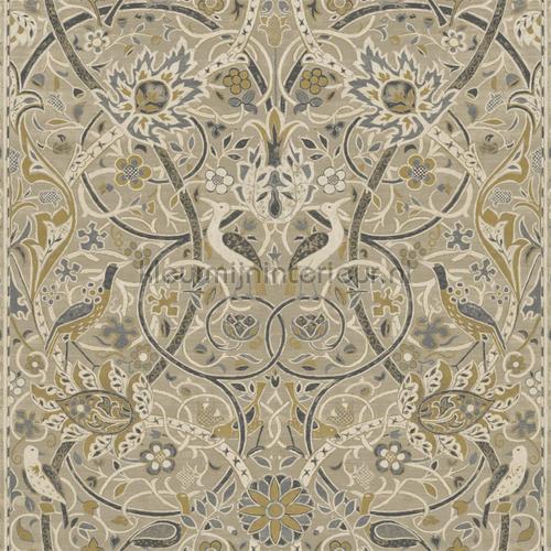 Bullerswood Stone mustard papel pintado 216447 interiors Morris and Co