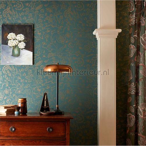 Middlemore Moss gold papier peint 216695 interiors Morris and Co