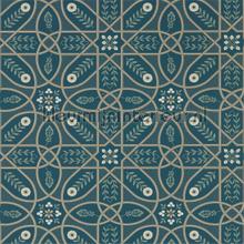 Brophy trellis deep teal behaang Morris and Co tiggles 