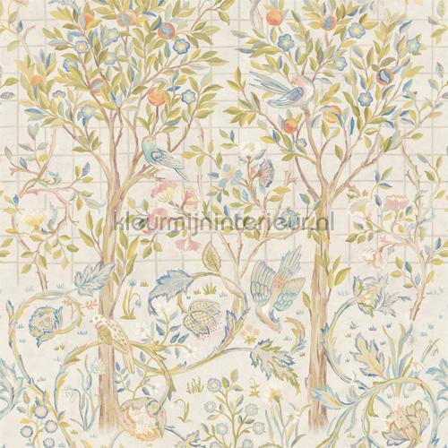 Melsetter ivory sage wallcovering 216707 leaves Morris and Co