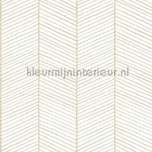 Hongaarse punt ritme wit goud papier peint Esta home Art deco 156-139135