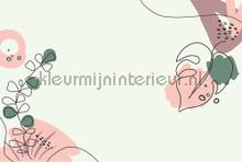 Drawn leaves 1 fotobehang Livingwalls Modern Abstract 