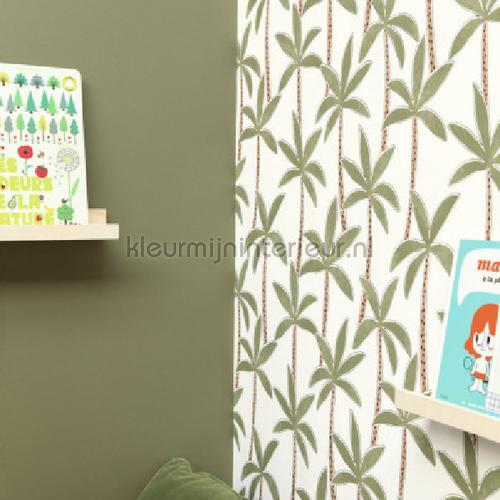 Uni kaki wallcovering ADM69867417 Wallpaper room set photo's Caselio