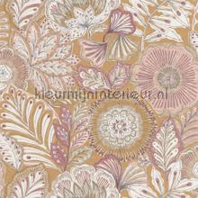 Batik jaune safran tapet Casadeco uni farver 