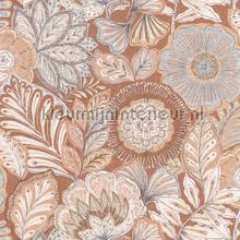 Batik terracotta tapet Casadeco uni farver 