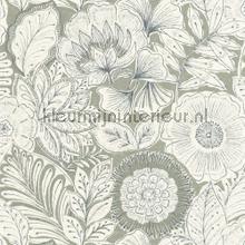 Batik vert sauge behang Casadeco Exotisch 