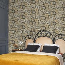 Batik noir reglisse tapet Casadeco uni farver 