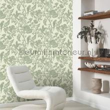 Etourneau vert sauge behang Casadeco Exotisch 
