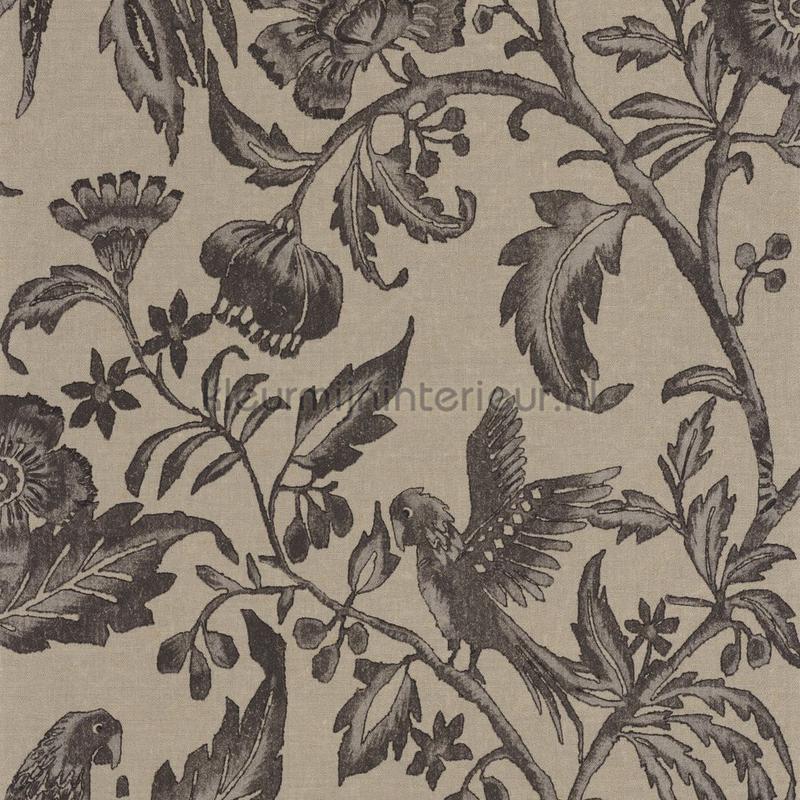 Etourneau noir reglisse behang BALI88169700 Exotisch Casadeco