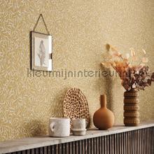 Bambu jaune safran behang Casadeco botanisch 