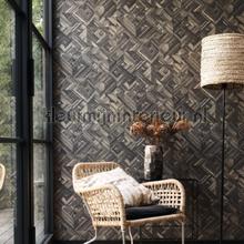 Paille noir reglisse wallcovering Casadeco Vintage- Old wallpaper 