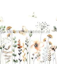 Pastel aquarel flowers fotobehang Rasch babykamer 