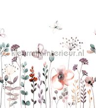 Pastel aquarel flowers fotobehang Rasch babykamer 