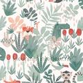 Wilderness coral papier peint HAP003 interiors Inspiration