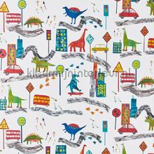 T-rex town jungle papel pintado Prestigious Textiles urbano 